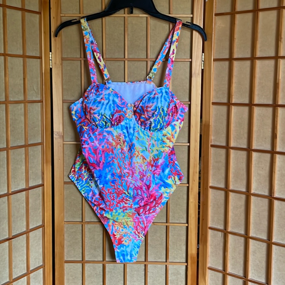 Tropical Women’s Bathing Suit One Piece Underwire High Cut Bathing Suit